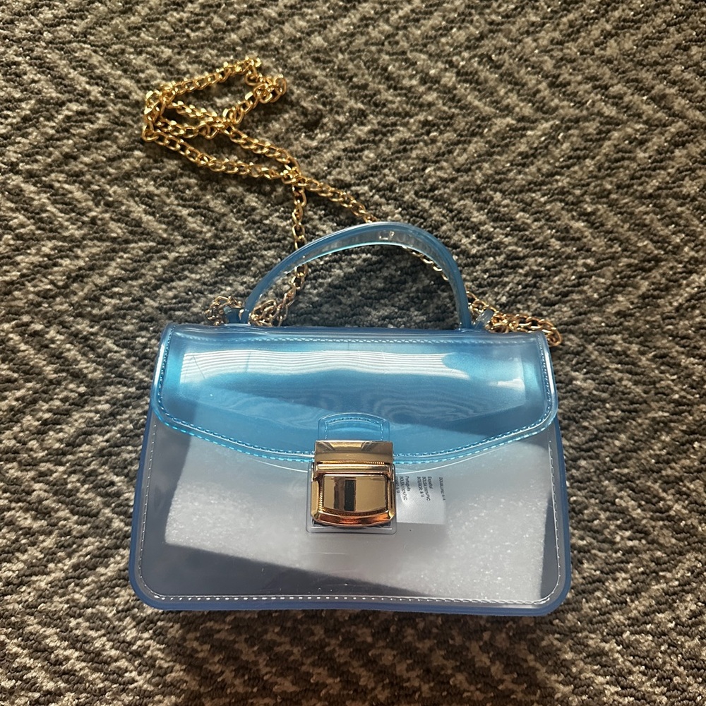 Stylish Blue Transparent Handbag